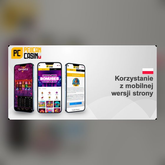 Trzy smartfony z otwartą mobilną wersją strony kasyna